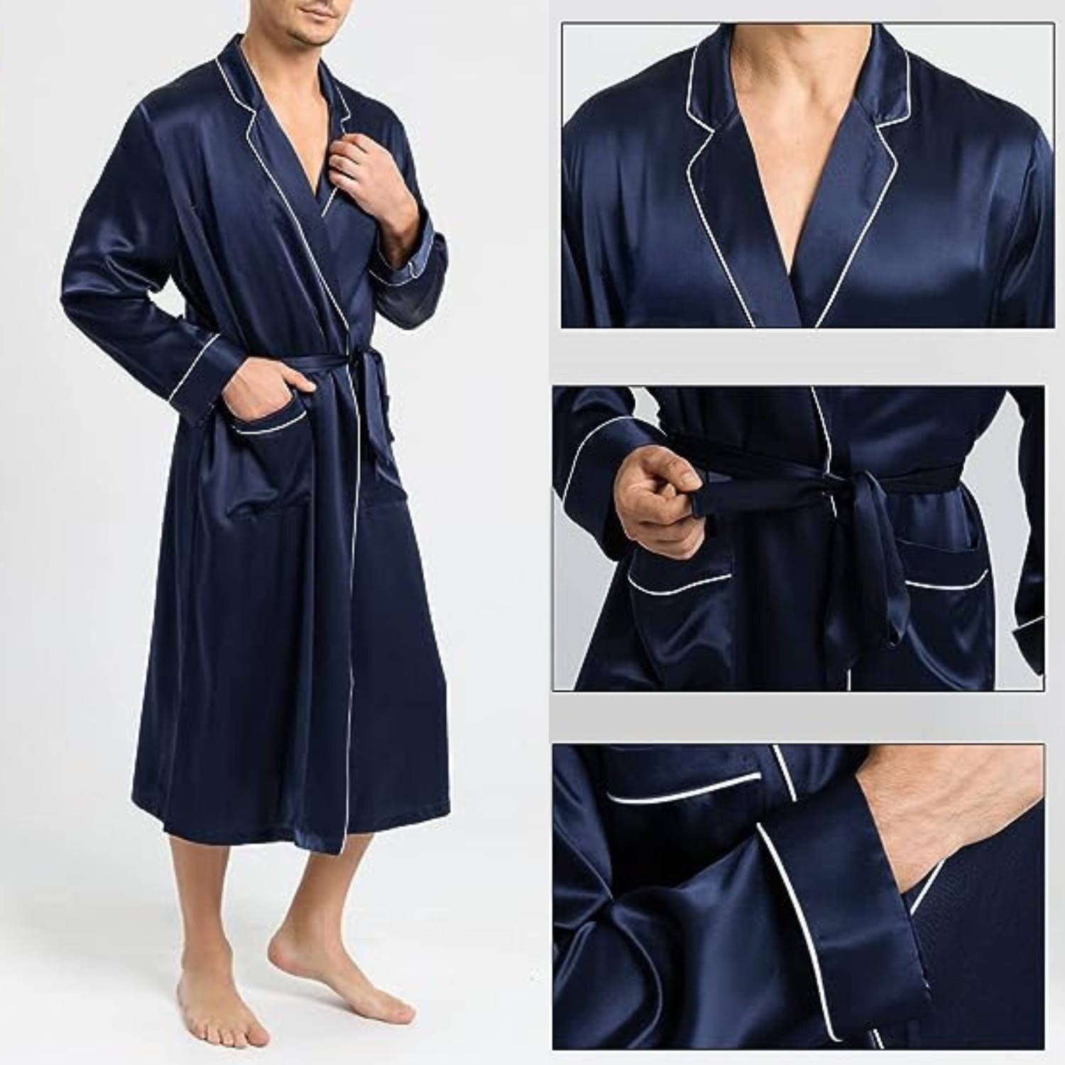 Men's Mulberry Silk Dressing Gown