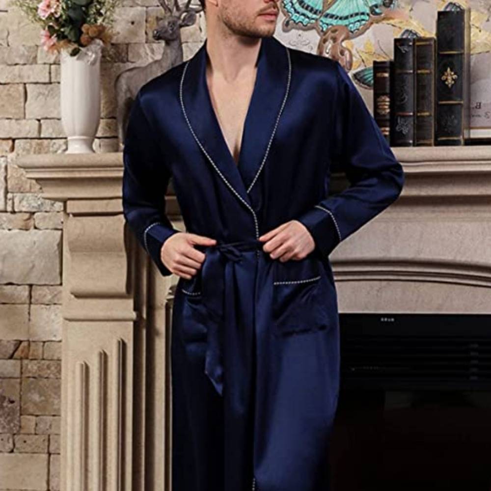 Men's Mulberry Silk Dressing Gown: image 4