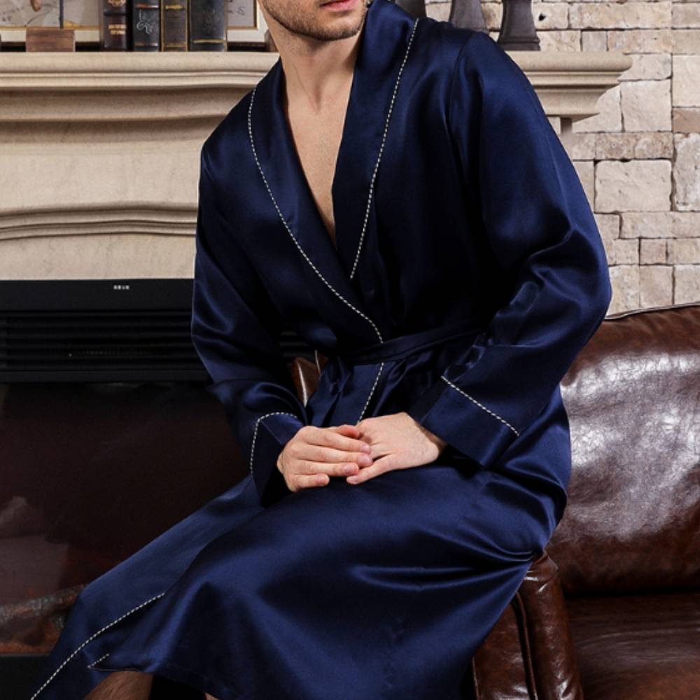 Men's Mulberry Silk Dressing Gown: image 5