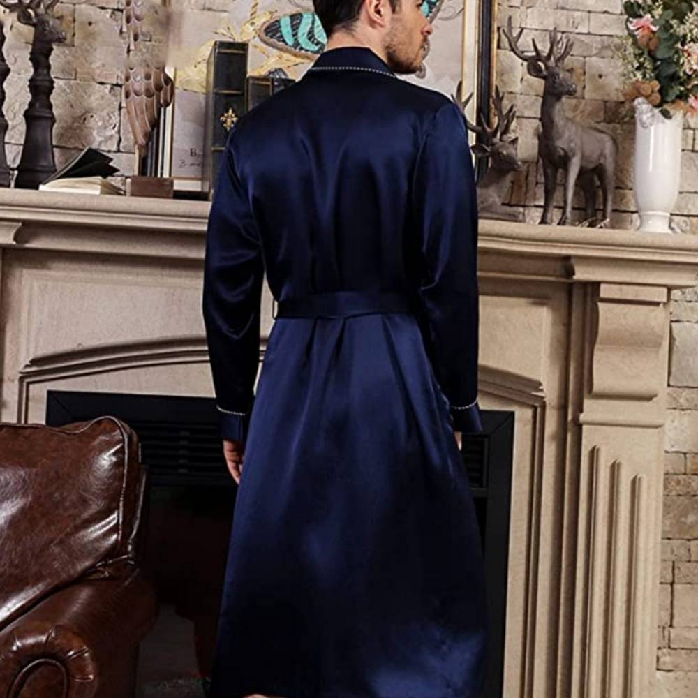 Men's Mulberry Silk Dressing Gown: image 6