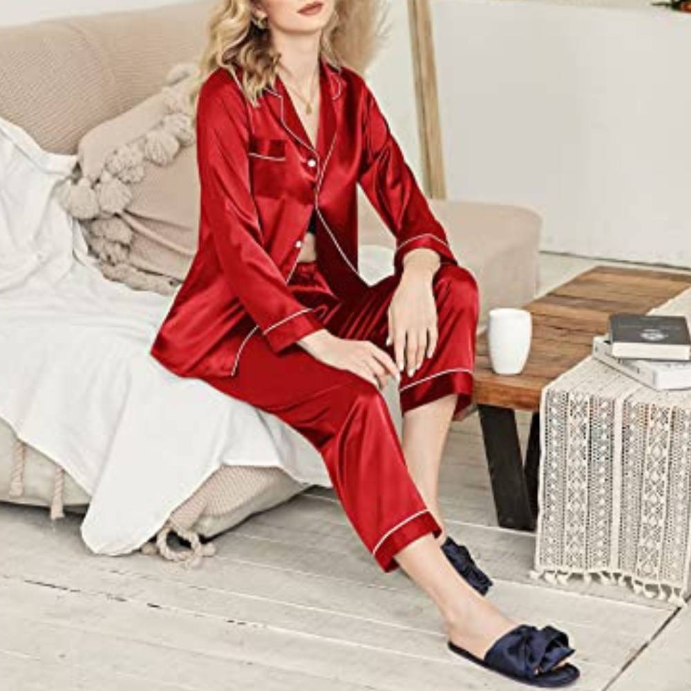 Women's Winter Satin Pyjama Set: image 7