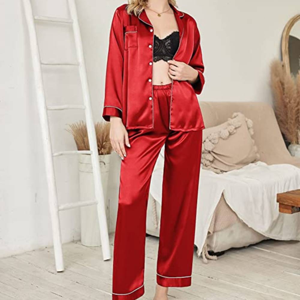 Women's Winter Satin Pyjama Set: image 8